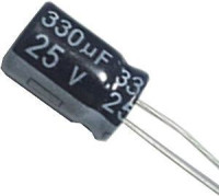 330uF/25V 105° 10x14x5mm ELEKTROLYTICKÝ RADIÁLNÍ KONDENZÁTOR