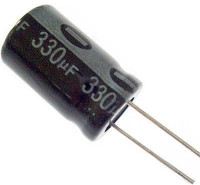 330uF/50V 105° 10x16x5mm ELEKTROLYTICKÝ RADIÁLNÍ KONDENZÁTOR