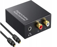 AUDIO PŘEVODNÍK TOSLINK+COAX -> 2xCINCH/JACK 3.5mm