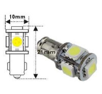ŽÁROVKA LED Ba7S 12V/1,5W 5xSMD5050 BÍLÁ