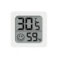 BÍLÝ DIGITÁLNÍ TEPLOMĚR S VLHKOMĚREM 45x45mm