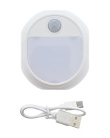 NOČNÍ LED SVĚTLO S PIR ČIDLEM | BARVA BÍLÁ | AKU 3.7V 500mAh | USB NABÍJENÍ