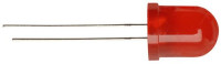 LED DIODA 10mm červená rozptylka 500mCd/ 20mA 180° - 5ks