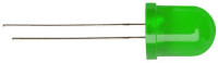 LED DIODA 10mm zelená 60mCd 568nm 60° 2,2V L813GD - 5ks