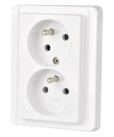 DVOJZÁSUVKA 230V/16A POD OMÍTKU 4FN15098 - BÍLÁ